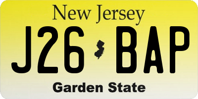 NJ license plate J26BAP
