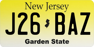 NJ license plate J26BAZ