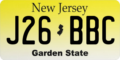 NJ license plate J26BBC
