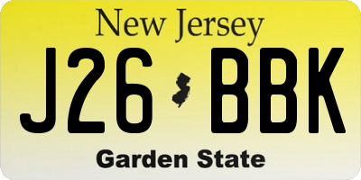 NJ license plate J26BBK