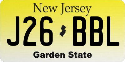 NJ license plate J26BBL