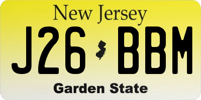 NJ license plate J26BBM