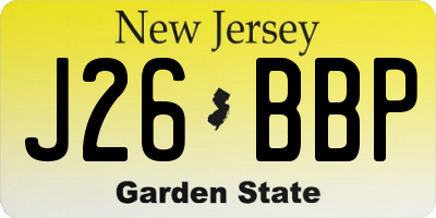 NJ license plate J26BBP