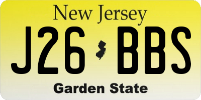 NJ license plate J26BBS