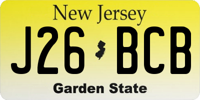 NJ license plate J26BCB
