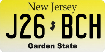 NJ license plate J26BCH