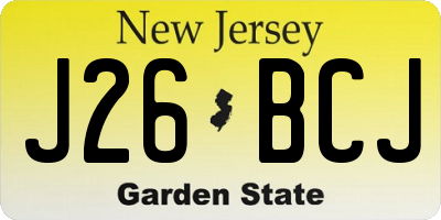NJ license plate J26BCJ