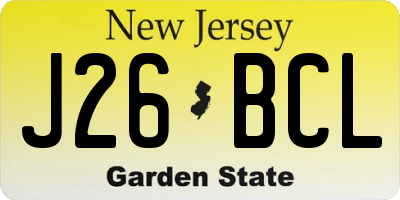 NJ license plate J26BCL