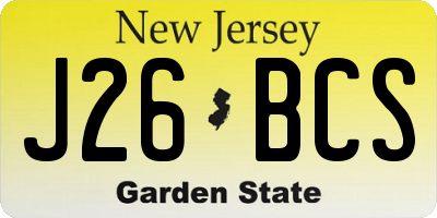 NJ license plate J26BCS
