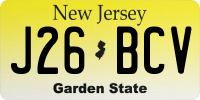 NJ license plate J26BCV