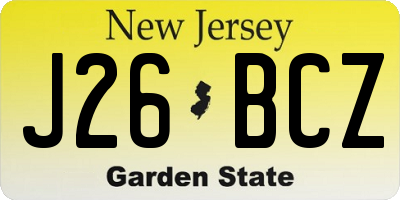 NJ license plate J26BCZ