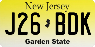 NJ license plate J26BDK