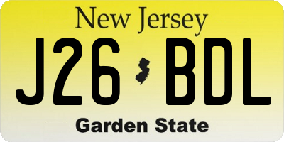 NJ license plate J26BDL