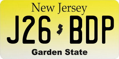NJ license plate J26BDP