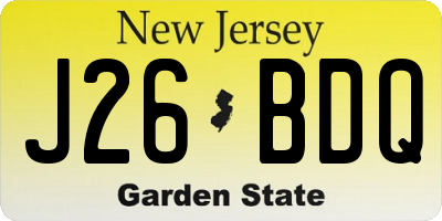 NJ license plate J26BDQ