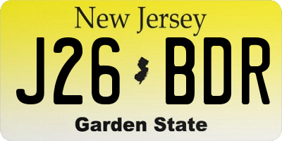 NJ license plate J26BDR