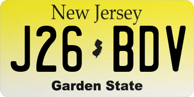 NJ license plate J26BDV