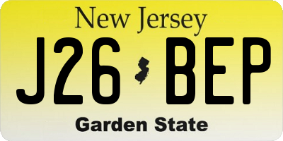 NJ license plate J26BEP