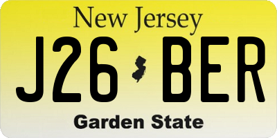 NJ license plate J26BER