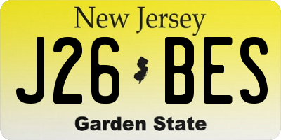 NJ license plate J26BES