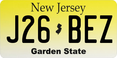 NJ license plate J26BEZ