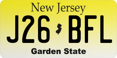 NJ license plate J26BFL