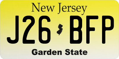 NJ license plate J26BFP