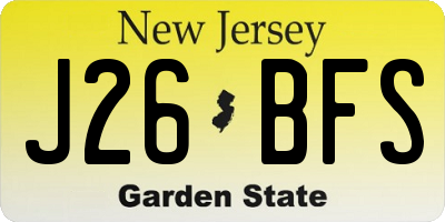 NJ license plate J26BFS