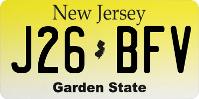 NJ license plate J26BFV