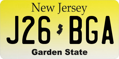 NJ license plate J26BGA