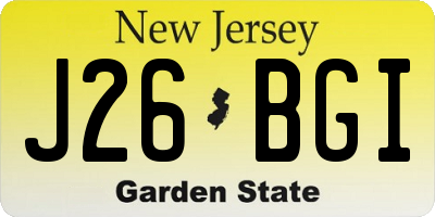 NJ license plate J26BGI