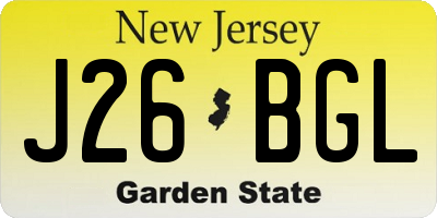 NJ license plate J26BGL