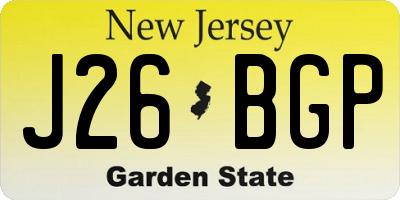 NJ license plate J26BGP