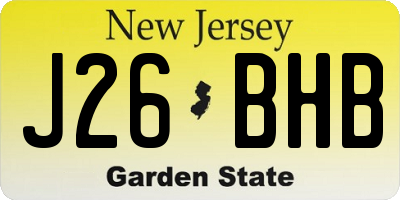 NJ license plate J26BHB