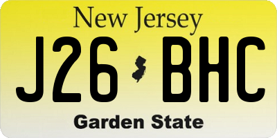 NJ license plate J26BHC