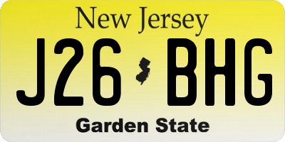 NJ license plate J26BHG