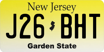 NJ license plate J26BHT
