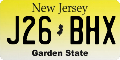 NJ license plate J26BHX