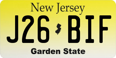 NJ license plate J26BIF