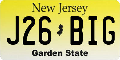 NJ license plate J26BIG