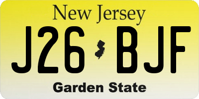 NJ license plate J26BJF