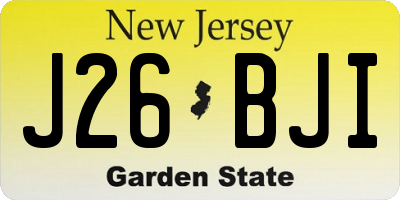 NJ license plate J26BJI
