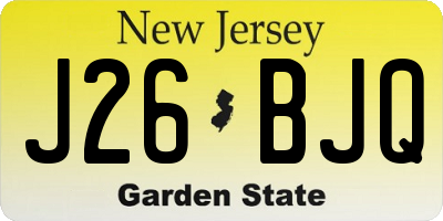 NJ license plate J26BJQ