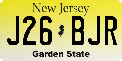 NJ license plate J26BJR