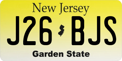 NJ license plate J26BJS