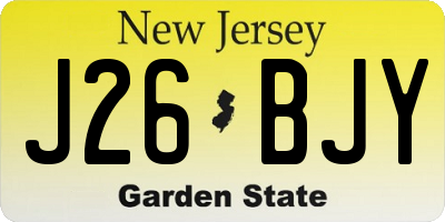 NJ license plate J26BJY