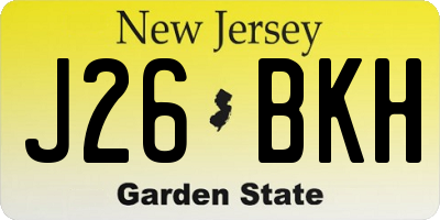 NJ license plate J26BKH