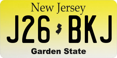 NJ license plate J26BKJ