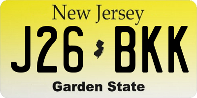 NJ license plate J26BKK