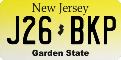 NJ license plate J26BKP